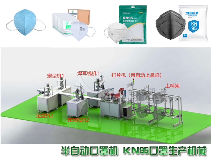 半自動口罩機 KN95口罩生產(chǎn)機械 半自動KN95口罩設(shè)備廠家